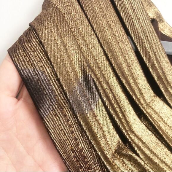 TADASHI COLLECTION | Bronze Gold Bandage Style Bodycon Dress Women’s Size Medium - Picture 4 of 12